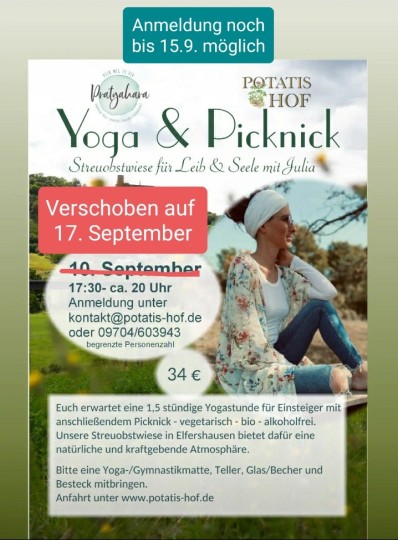 Yoga & Picknick Streuobstwiese für Leib & Seele mit Julia