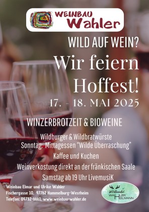 Wild auf Wein?  - Willkommen beim Hofschoppenfest mit Wildgenuss bei Weinbau Wahler in Westheim