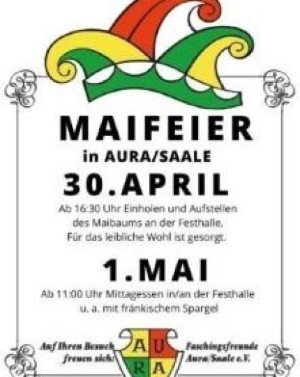 Maibaumaufstellung und Maifeier - Aura a. d. Saale