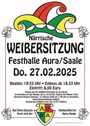 Närrische Weibersitzung - Faschingsfreunde Aura a. d. Saale