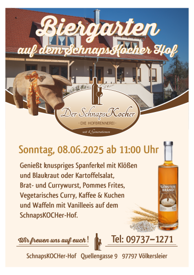 Biergarten mit Spanferkel